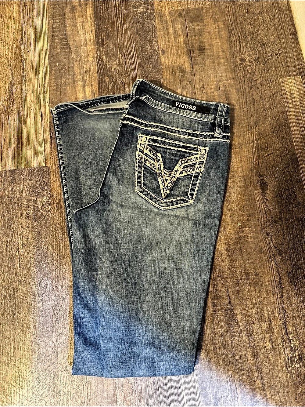 Vigoss Chelsea Slim Boot Jeans Blue Waist 7/8 33long